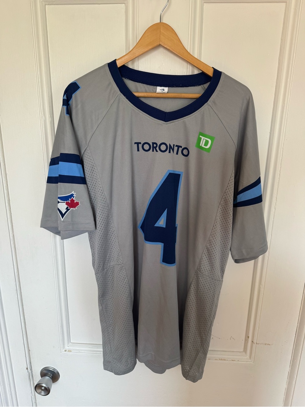 Toronto Blue Jays George Springer #4 Grey Away Jersey Adult XL TD Patch